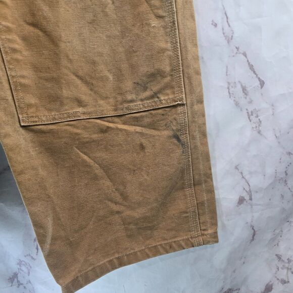 Carhartt Overalls Men 44 X 30 Bib Brown Duck Canvas Carpenter Straight R01 Vtg - Picture 4 of 12